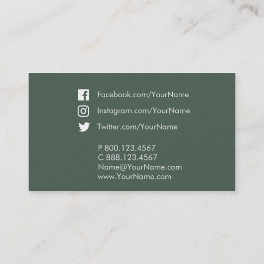 Classy Green Circles Visitekaartje (Achterkant)