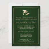 Classy Green en Gold 2013 Afstuderen uitnodiging (Achterkant)