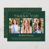 Classy Green Gold 3 Foto Afstuderen Hartelijk dank (Voorkant / Achterkant)