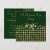 Classy Green & Gold St. Patrick's Day Party Kaart (Voorkant / Achterkant)