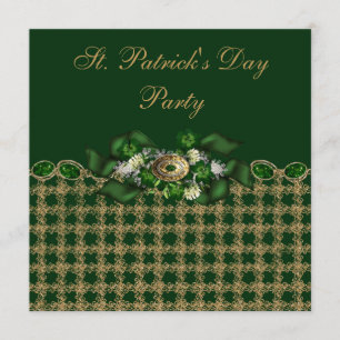 Classy Green & Gold St. Patrick's Day Party Kaart