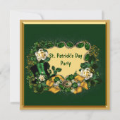 Classy Green & Gold St. Patrick's Day Party Kaart (Voorkant)