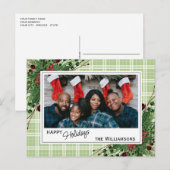 Classy Green Holly Red Berries botanische olie Briefkaart (Voorkant / Achterkant)