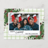 Classy Green Holly Red Berries botanische olie Briefkaart (Voorkant)