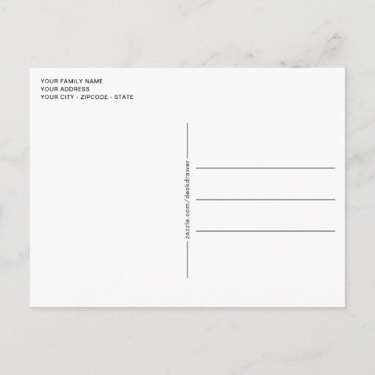 Classy Green Holly Red Berries botanische olie Briefkaart (Achterkant)