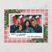 Classy Green Holly Red Berries botanische olie Briefkaart (Voorkant)