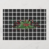 Classy Green Holly Red Berries botanische olie Feestdagenkaart (Achterkant)