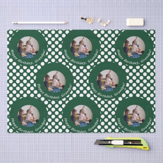 Classy Green Polka Dot Pattern Tissuepapier (Craft)