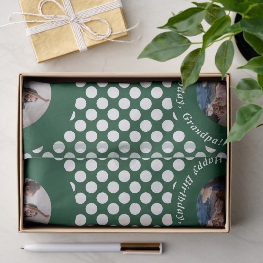 Classy Green Polka Dot Pattern Tissuepapier (Geschenk)