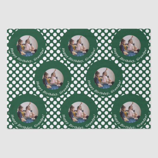 Classy Green Polka Dot Pattern Tissuepapier (Voorkant)