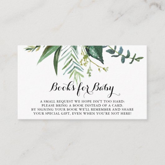 Classy Green Tropical Baby shower Boekaanvraag Informatiekaartje (Voorkant)