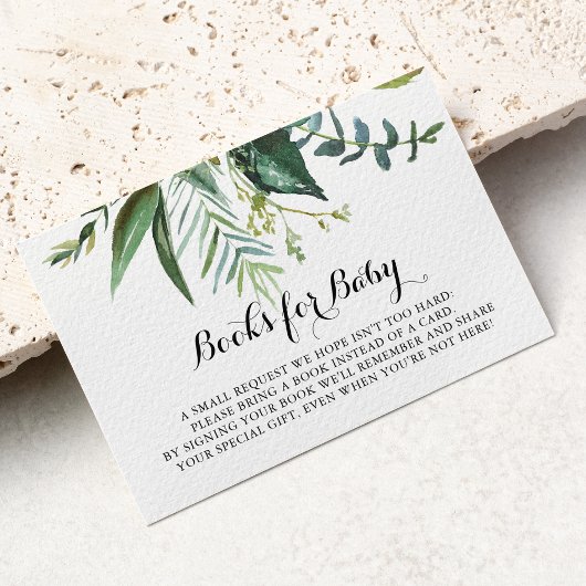 Classy Green Tropical Baby shower Boekaanvraag Informatiekaartje