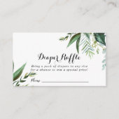 Classy Green Tropical Diaper Raffle Ticket Informatiekaartje (Voorkant)