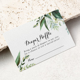 Classy Green Tropical Diaper Raffle Ticket Informatiekaartje