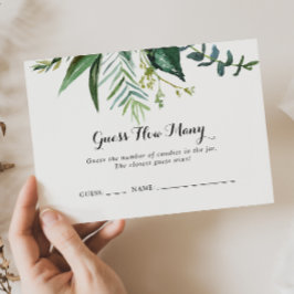 Classy Green Tropical Guess Hoeveel Game Kaart Visitekaartje