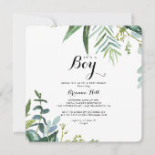 Classy Green Tropical Het is een jongen Baby showe Kaart (Voorkant)