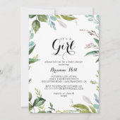 Classy Green Tropical Het is een meisje Baby showe Kaart (Voorkant)