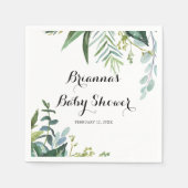 Classy Green Tropical Leaves Baby shower Servet (Voorkant)