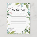 Classy Green Tropical Leaves Bucket List Kaarten<br><div class="desc">Deze stijlvolle groen tropische bladeren bucket list kaarten zijn de perfecte activiteit voor een moderne bruiloft receptie of vrijgezellenfeest. Het ontwerp heeft overwegend groene tropische bladeren met een vleugje roze blozen netjes gerangschikt in elegante kransen en geometrische vormen. Bucket List teken wordt apart verkocht.</div>