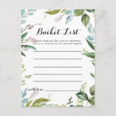 Classy Green Tropical Leaves Bucket List Kaarten (Voorkant)