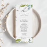 Classy Green Tropical Modern Kalligrafie Diner Menu<br><div class="desc">Deze stijlvolle groene tropische kalligrafie diner menukaart is perfect voor een moderne bruiloft. Het ontwerp is voorzien van overwegend groene tropische bladeren met een vleugje roze blozen. Dit menu kan worden gebruikt voor een huwelijksreceptie,  repetitiediner,  vrijgezellenfeest of een evenement.</div>