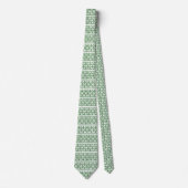 CLASSY GREEN WHITE DAMASK Floral Stropdas (Voorkant)
