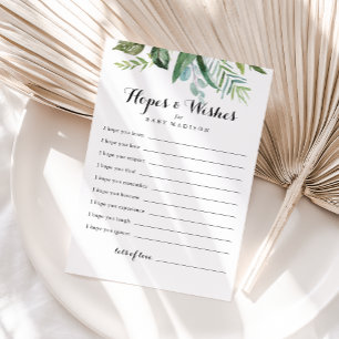 Classy Greenery Baby shower Hopes & Wishes Kaart