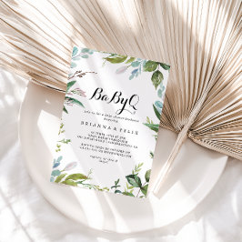 Classy Greenery BabyQ Baby shower Barbecue Kaart