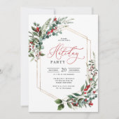 Classy Greenery Berries kerstfeest Kaart (Voorkant)