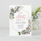 Classy Greenery Berries kerstfeest Kaart (Staand voorkant)