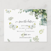 Classy Greenery Foliage Weddenschap redt de data Briefkaart (Voorkant)