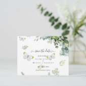 Classy Greenery Foliage Weddenschap redt de data Briefkaart (Staand voorkant)