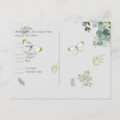 Classy Greenery Foliage Wedding RSVP Briefkaart (Achterkant)