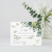 Classy Greenery Foliage Wedding RSVP Briefkaart (Staand voorkant)