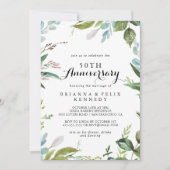 Classy Greenery Tropical 50th Wedding Jubileum Kaart (Voorkant)