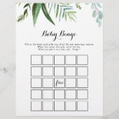Classy Greenery Tropical Baby Bingo Shower Game (Voorkant)