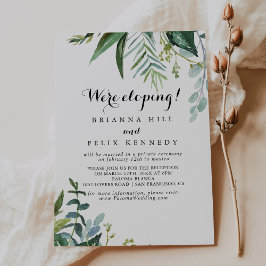 Classy Greenery Tropical Elopement Reception Kaart
