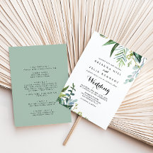 Classy Greenery Tropical Front & Back Wedding