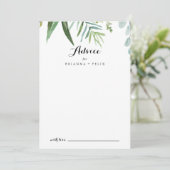 Classy Greenery Tropical Leaves Wedding Advieskaart (Staand voorkant)