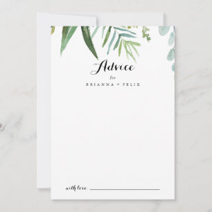 Classy Greenery Tropical Leaves Wedding Advieskaart
