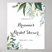 Classy Greenery Tropical Vrijgezellenfeest Welcome Poster (Voorkant)