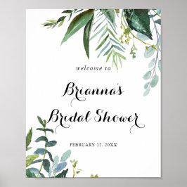 Classy Greenery Tropical Vrijgezellenfeest Welcome Poster