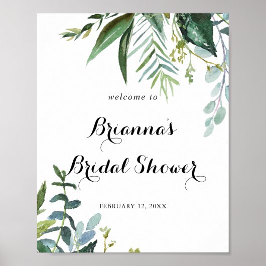 Classy Greenery Tropical Vrijgezellenfeest Welcome Poster (Voorkant)