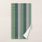 Classy Greens en Grey Striped Pattern Bad Handdoek (Handdoek)