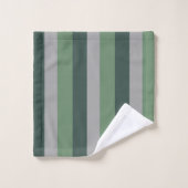 Classy Greens en Grey Striped Pattern Bad Handdoek (Wasdoekje)