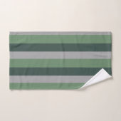 Classy Greens en Grey Striped Pattern Bad Handdoek (Handdoek)