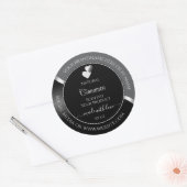 Classy Grey Black Wavy Silver Hearts Product Label (Envelop)