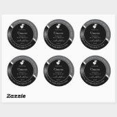Classy Grey Black Wavy Silver Hearts Product Label (Vel)