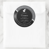 Classy Grey Black Wavy Silver Hearts Product Label (Tas)