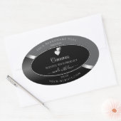 Classy Grey Black Wavy Silver Hearts Product Label (Envelop)